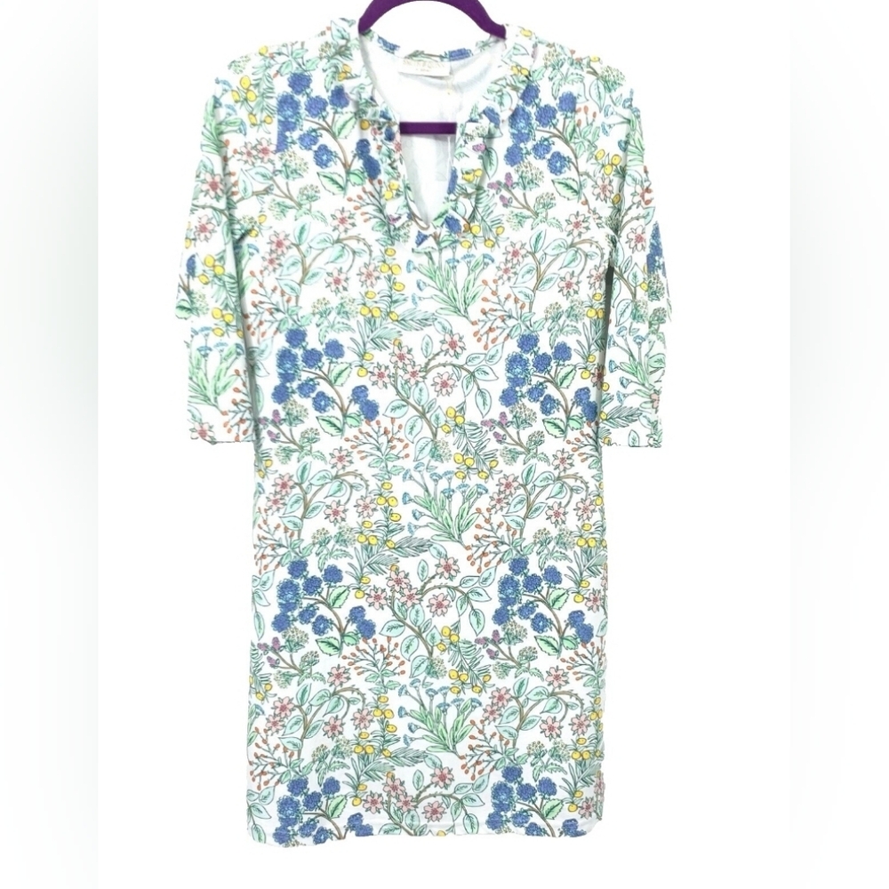 NEW SMITH & QUINN Ruffle Lemon Dress 3/4 Length Sleeves Size S Small